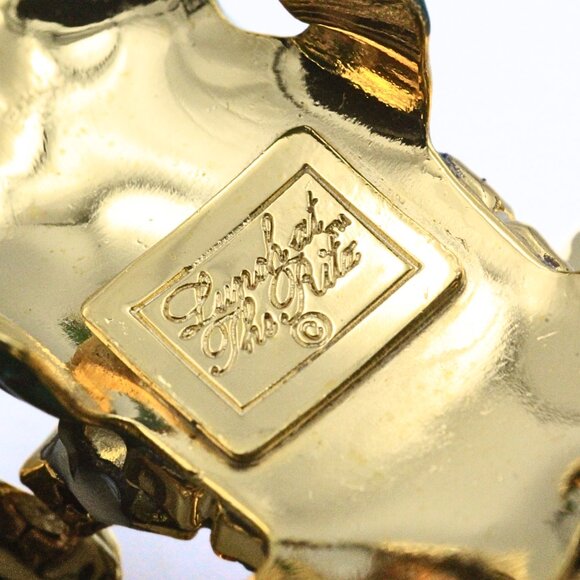 Magnificent Lunch At Ritz Enamel Frog Christmas Tree Holiday Brooch Earrings Se - Picture 9 of 12